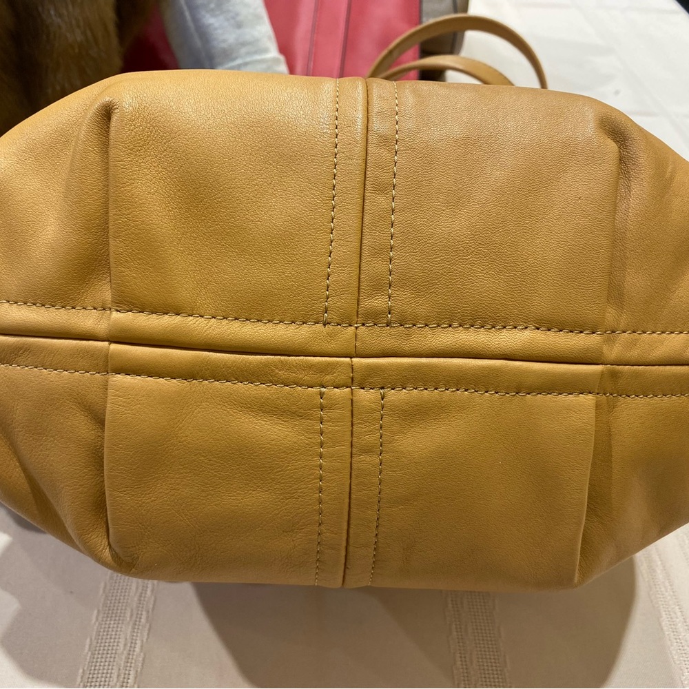 COACH Bea tote in camel leather.